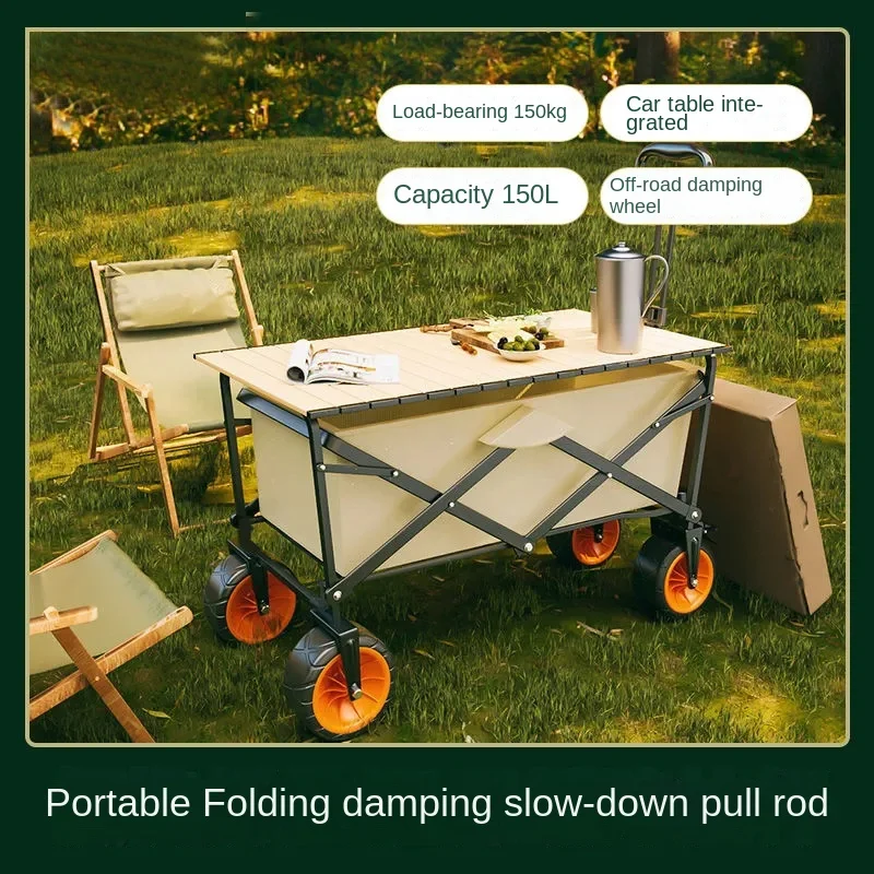 

Camping Carts Camping Carts Table Board Carts Hand Push Picnic Outdoor Pull Rods Small Pull Carts Folding Camping Trailers