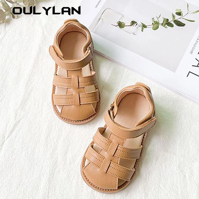 

Kids Baby Sandals Children Summer Beach Shoes for Boys Girls Toddlers Sandals Fashion Slippers Toes-covered Anti-kick Soft Shoes