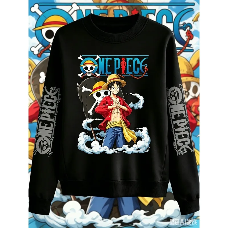 One Piece Anime Luffy Hoodie Herren Damen Herbst Winter Langarm Sweatshirt Casual Streetwear Cosplay Grafikdruck Pullover Top