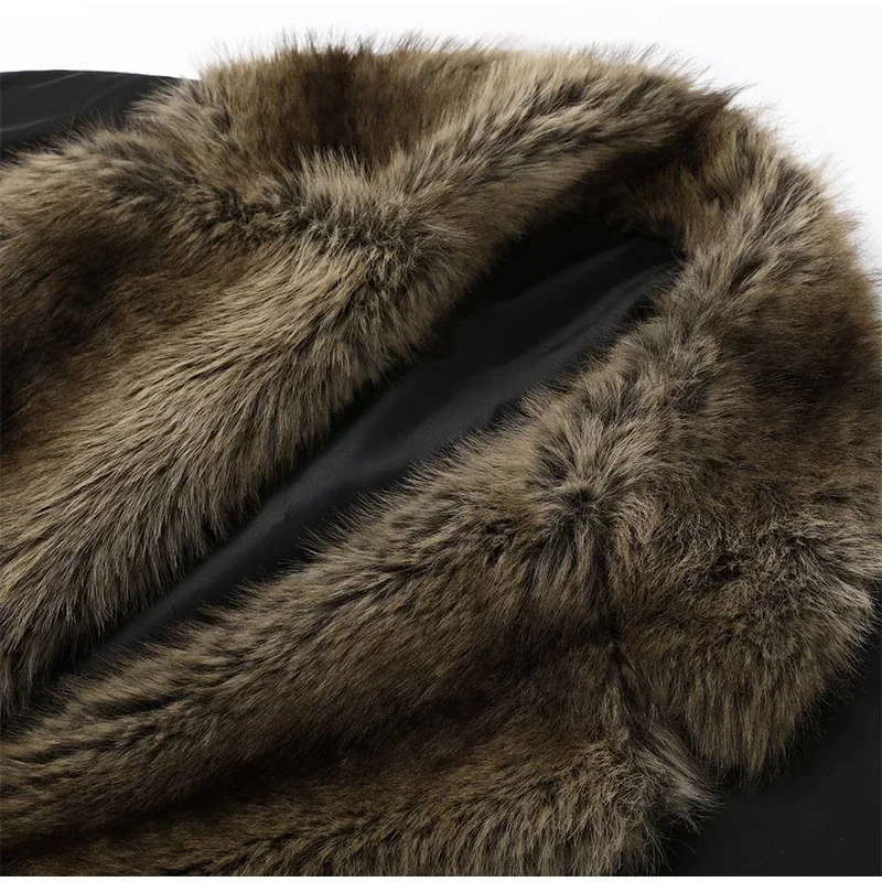 Herbst Winter Kunstpelz Patchwork Kurze Mäntel Damen Verdickte Revers Lange Ärmel Taschen Schwarze Jacken 2026 Damenmode Neue Oberbekleidung – Detail 5