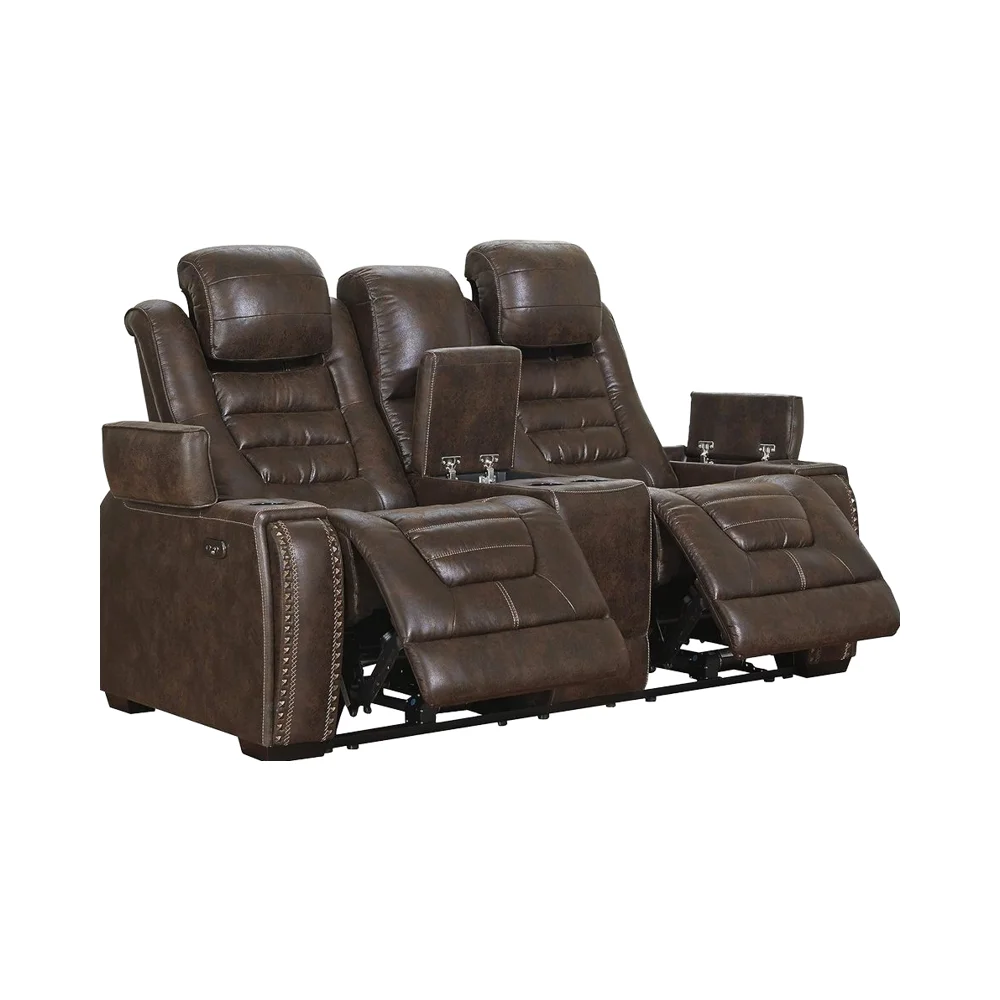 

Modern Electric Home Theater Sofa With Cup&storage Faux Leather Power Reclining Loveseat Chair For Living Room Funiture Set