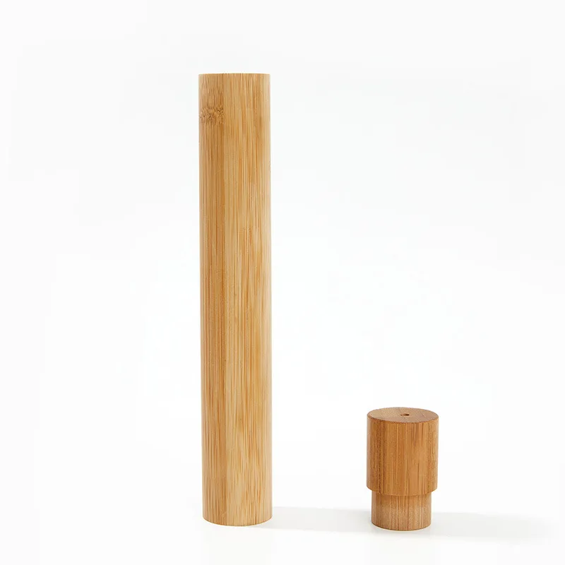 21cm Length Empty Bamboo Toothbrush Tube Eco-Friendly Toothbrush Case Oral Hygiene Travel Portable Tooth Brush Holder Box
