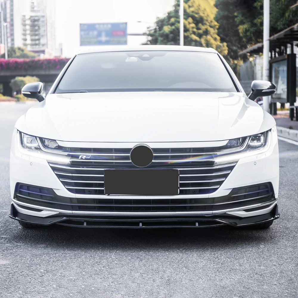 Car Front Bumper Splitter Lip Chin Spoiler Body Kit Diffuser Protector For Volkswagen ARTEON CC 2019 20 21 Exterior Accessories