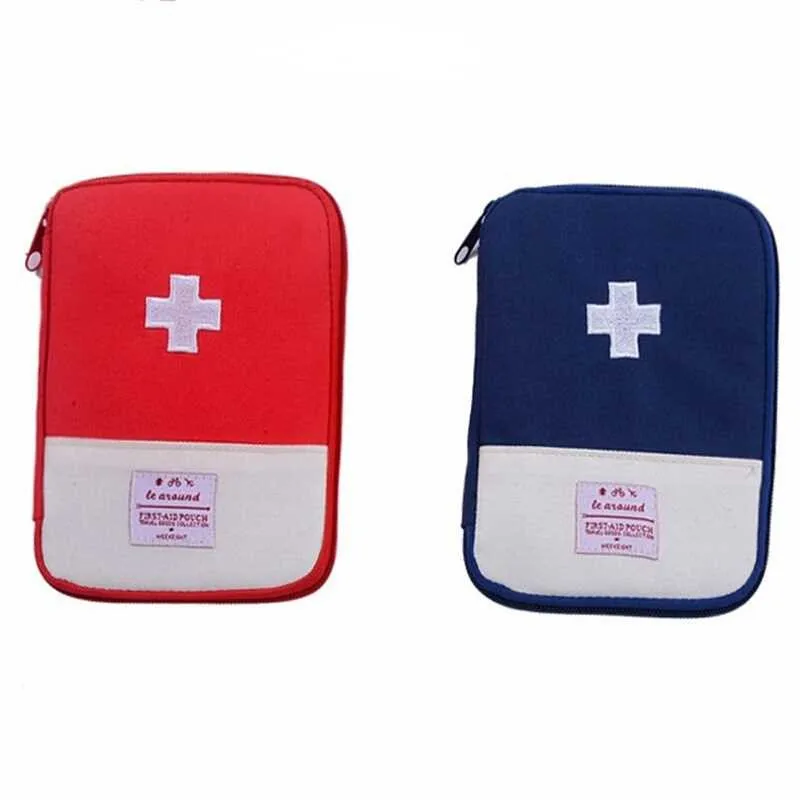 1pc Empty First Aid Kit Bag Pouch Bandages Band Aid Medicine Storage Bag Emergency Bag Case Fabric Survival Kit