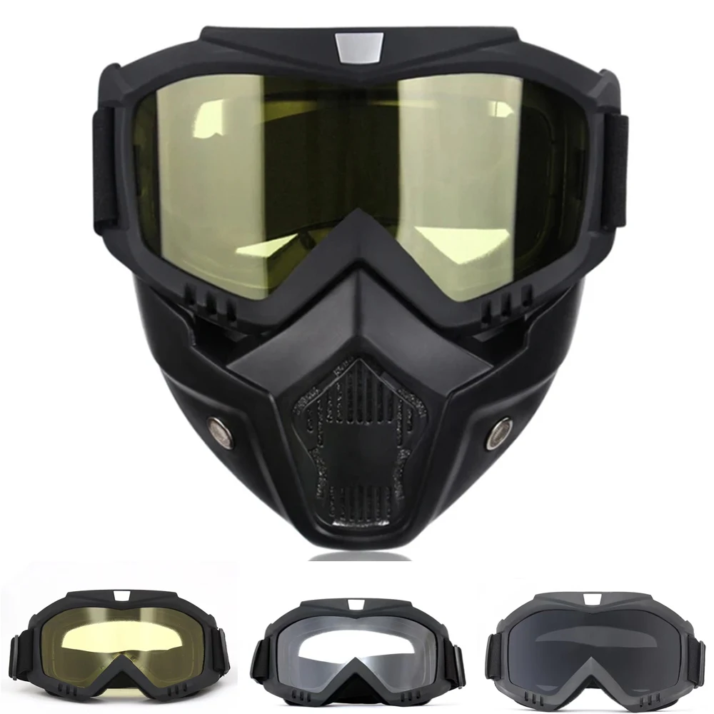 

Спортивная маска MTB ATV BMX с защитными очками, лицевая крышка для мотокросса, ветрозащитные очки, защитное снаряжение для езды на велосипеде, лыжи
