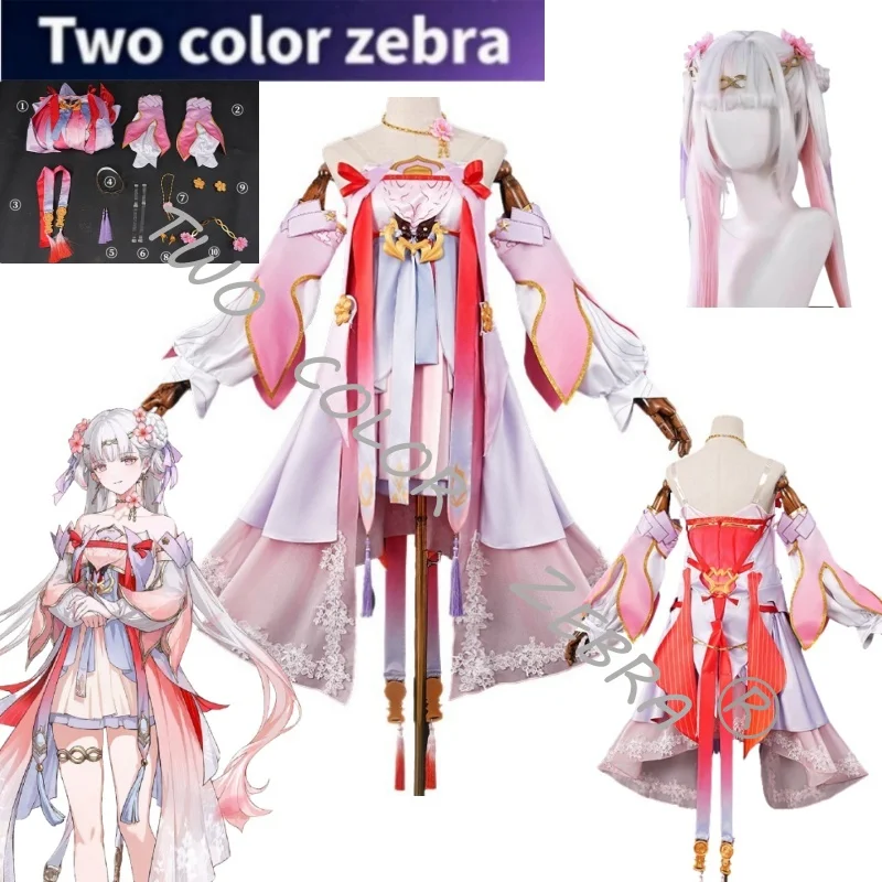 

Wuthering Waves Jinxi Jinhsi Cosplay Costume Peach Blossom Pink Dress Spring Festival Theme Hanfu Suit Newyear Halloween Cos