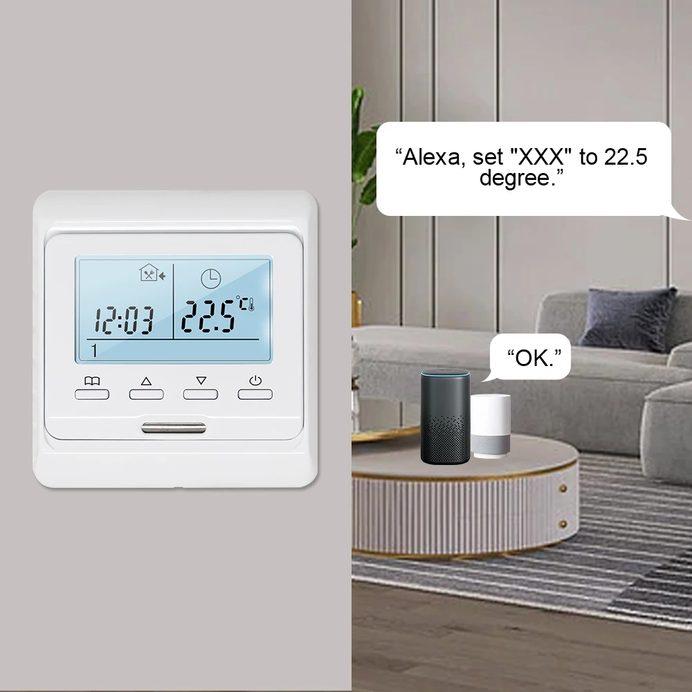 Digital Programmable Tuya Smart Wifi Temperature Controller 16A AC 220V Electric Floor Heating Room Warm Thermostat Regulator