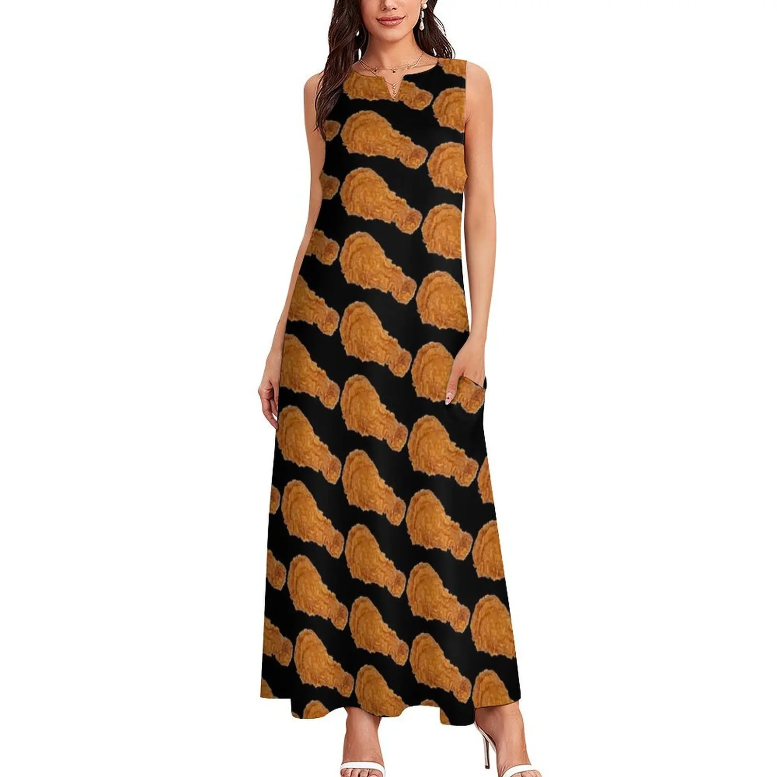 Fried Chicken meme Long Dress Dresses Summer dresses for women dresses for woman summer outfits for women 2025 Dress