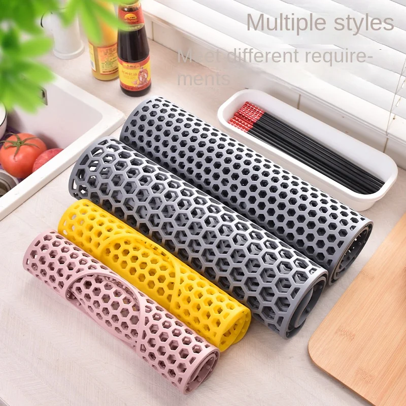 Large Size Silicone Kitchen Hollow Sink Mat Non-Slip Heat Insulation Drain Open Sink Desk Mat