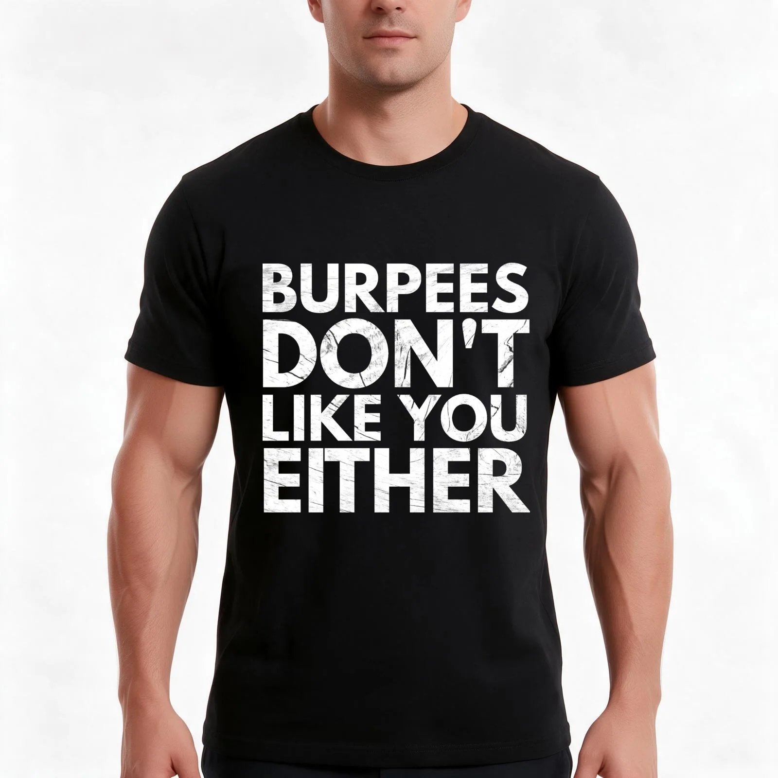 Burpees don't like You either funny T-Shirt, Summer Casual Cotton Tee, Oversized Streetwear Tops, Vintage Graphic Print