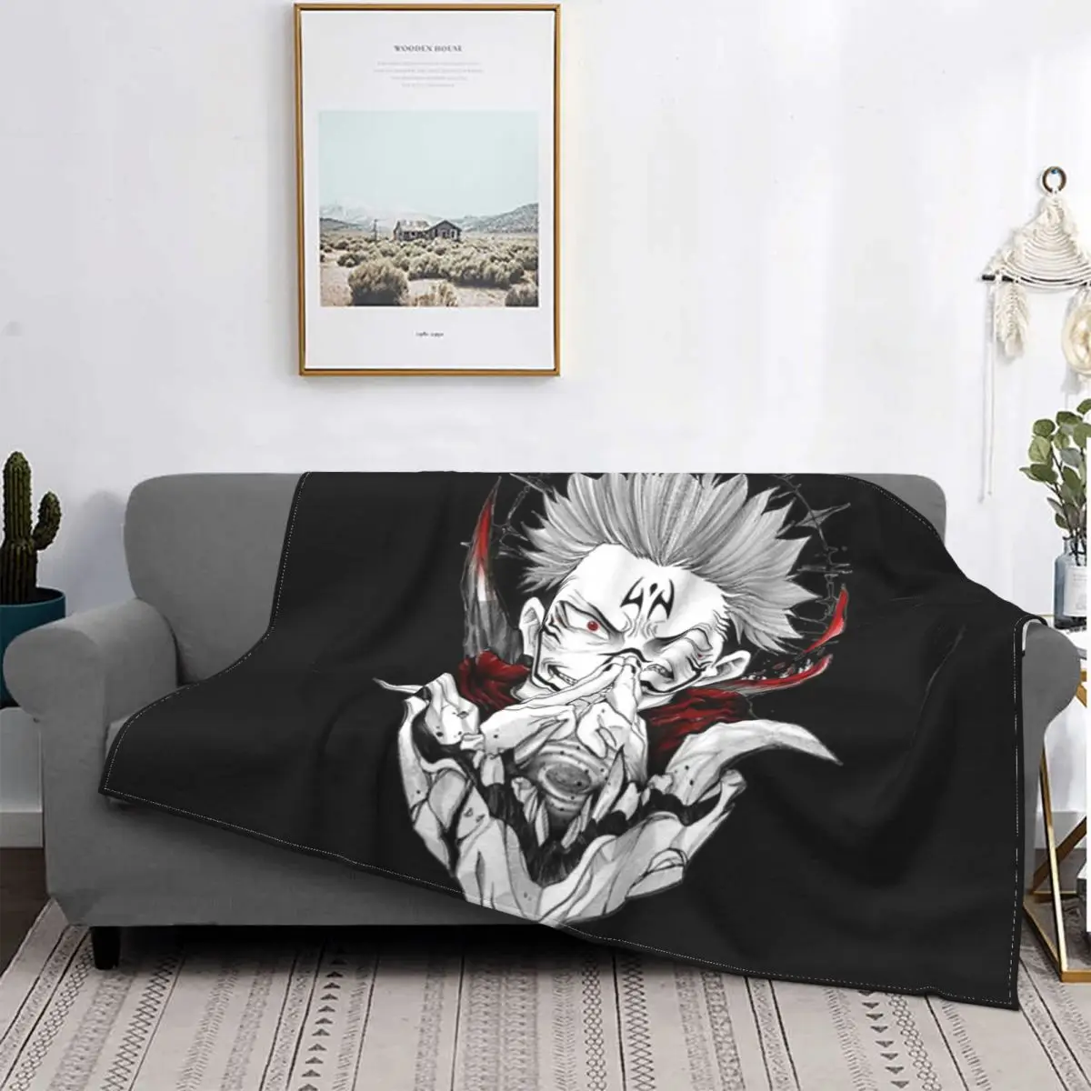 Jujutsu Kaisen Perfect Giftanime manta colcha cama a cuadros sofá a cuadros Sudadera con capucha manta para camas