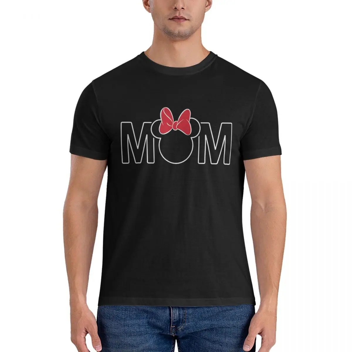 Men's Mom Cute T Shirt Disney Mickey Mouse Cartoon Pure Cotton Clothing Funny Short Sleeve O Neck Tee Shirt Original T-Shirts