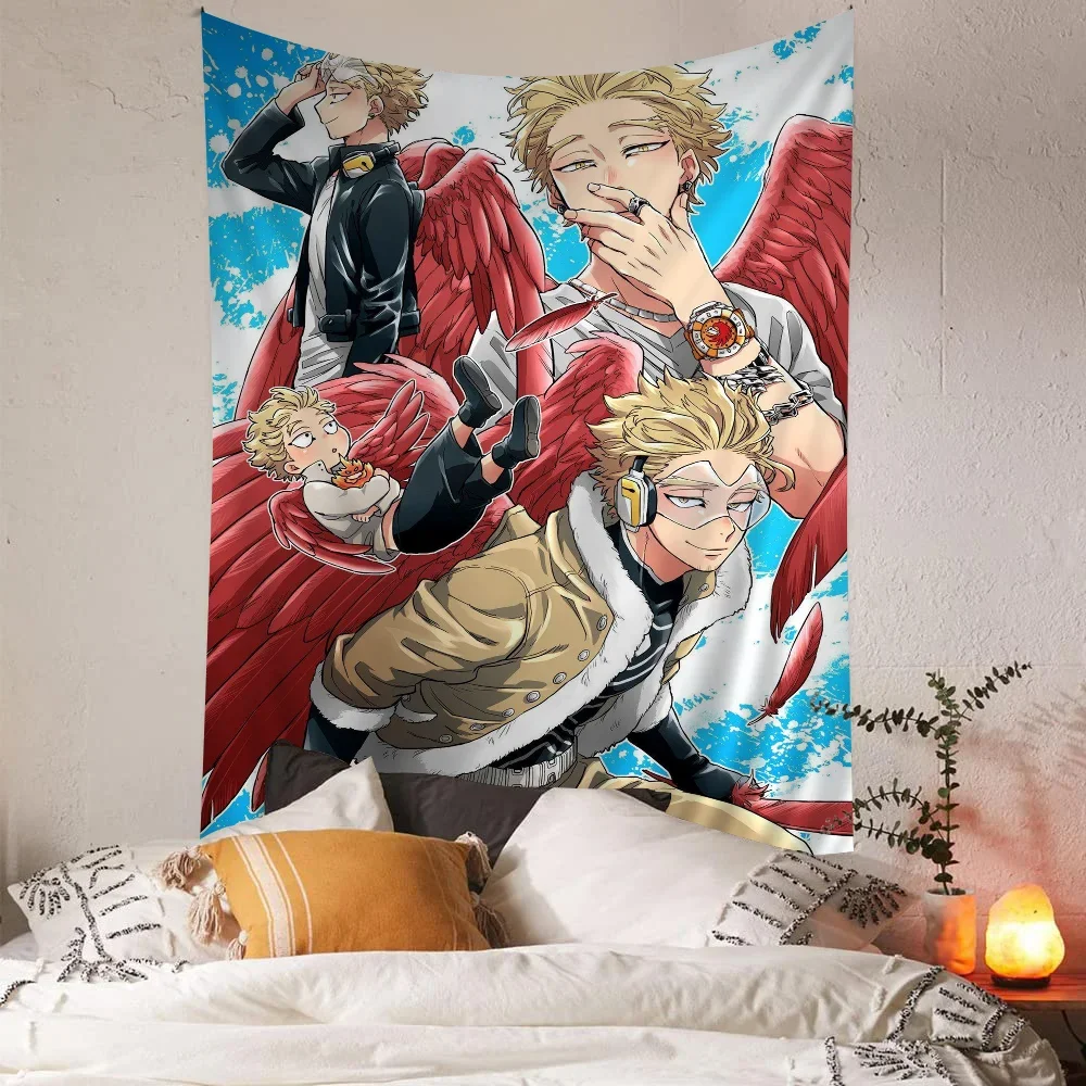 Anime My Hero Academia Hawks Cartoon Tapestry Wall Hanging Decoration Household Home Decor