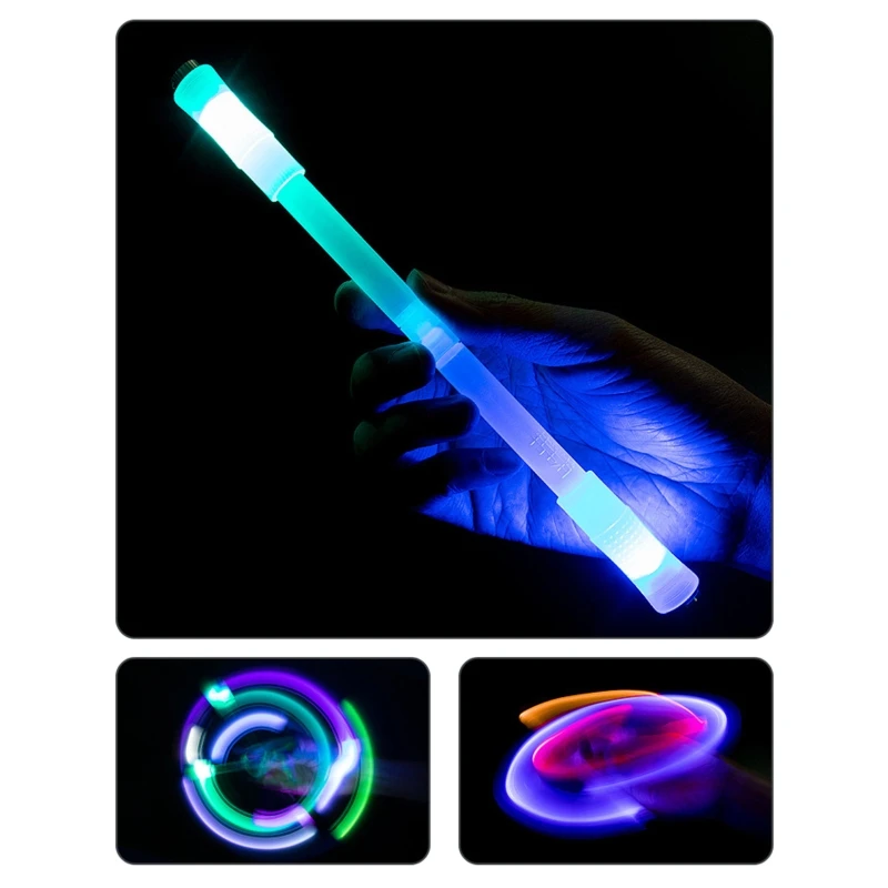 8'' 회전 장난감 펜 손가락 장난감 감압 회전 펜, LED 깜박이 펜 장난감, 성인 어린이를 위한 스트레스 해소 선물