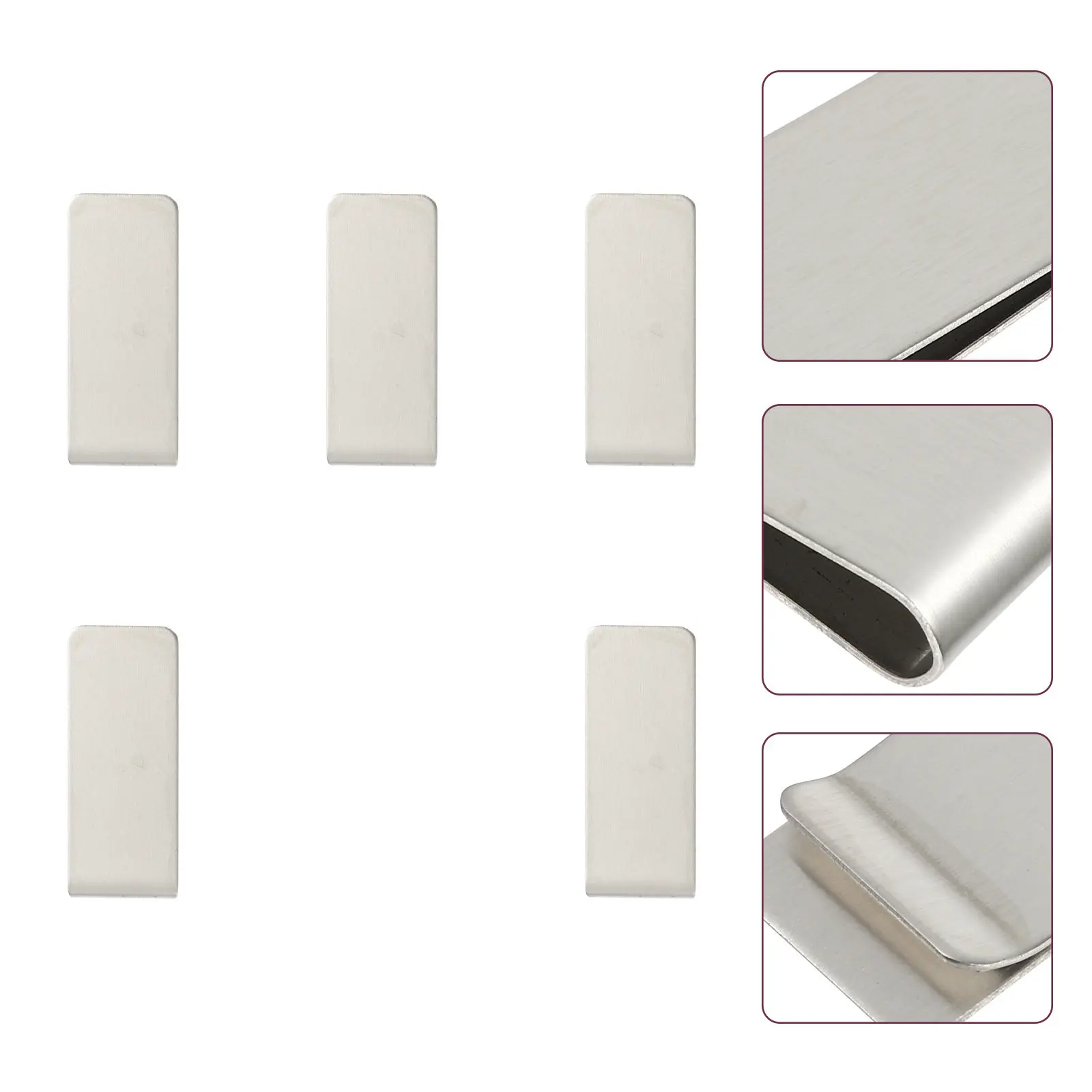 Lot de 5 pinces à billets professionnelles en acier inoxydable, multifonctionnelles et portables, pour carnet de notes, fournitures de bureau et documents