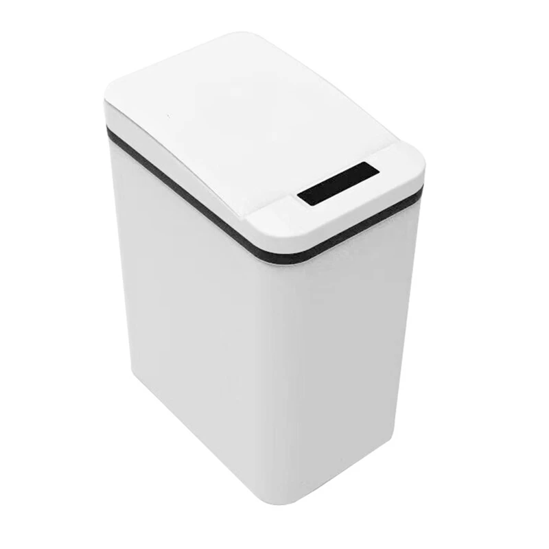 Smart Non-Contact Bathroom Trash Can Automatic Motion Sensor Trash Can Electric Waterproof Narrow Trash Can