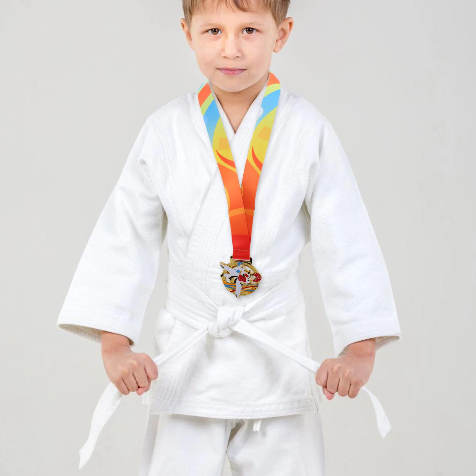 

Taekwondo Medals for Kids Martial Training Equipment Zinc Alloy Durable Metal Silver Champion Winner Memorabilia