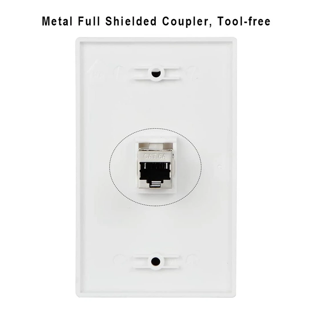 Super Deal -Cat6 Wall Plate 1 Port 1 Gang RJ45 For Keystone Wall Plate + Low Voltage Mounting Bracket + Female CAT6A Full Shield