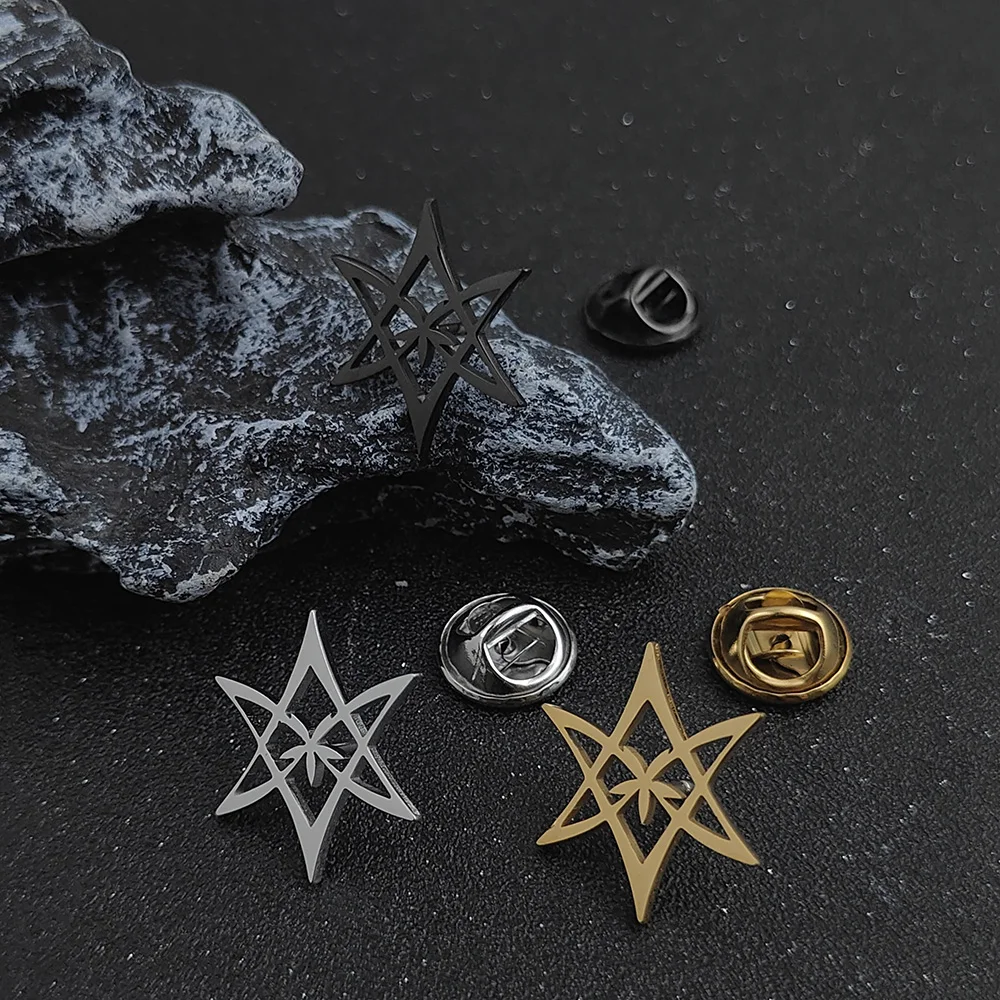 Gold Color Pentagram Brooch Badge Men's and Women's Blouses Five Pointed Star Metal Collar Lapel Pin Shirt Clothes Accessories