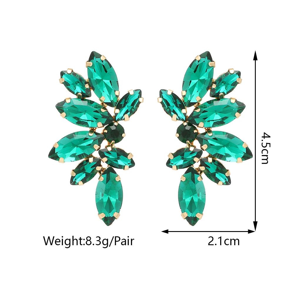 Women's Trendy Geometric Hollow Crystal Big Stud Earrings Fashion Luxury Elegant Cute Party Jewelry Accessory view 6