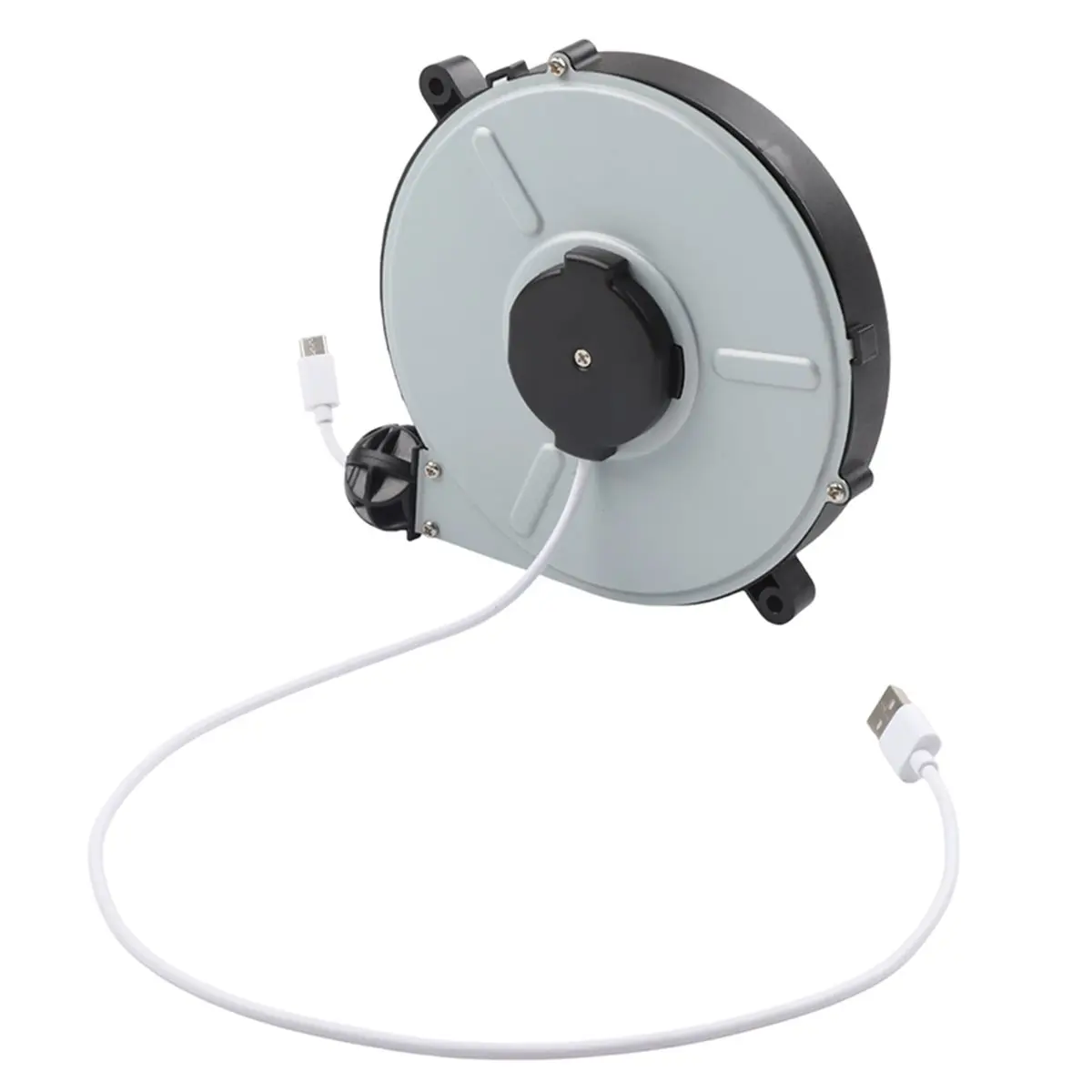 E@MB*RA*aCE^HAPPYa 1pc Automatic Retractable Power Reel Cable Data Cable Winding Reel Charging Cable Power Cord Reel Protective image 4