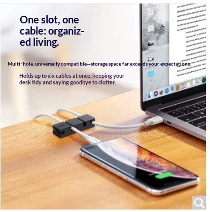 UGREEN 70585 Cable Organizer 6-Slot Soft Silicone Desktop Cord Holder for Data Cable Management