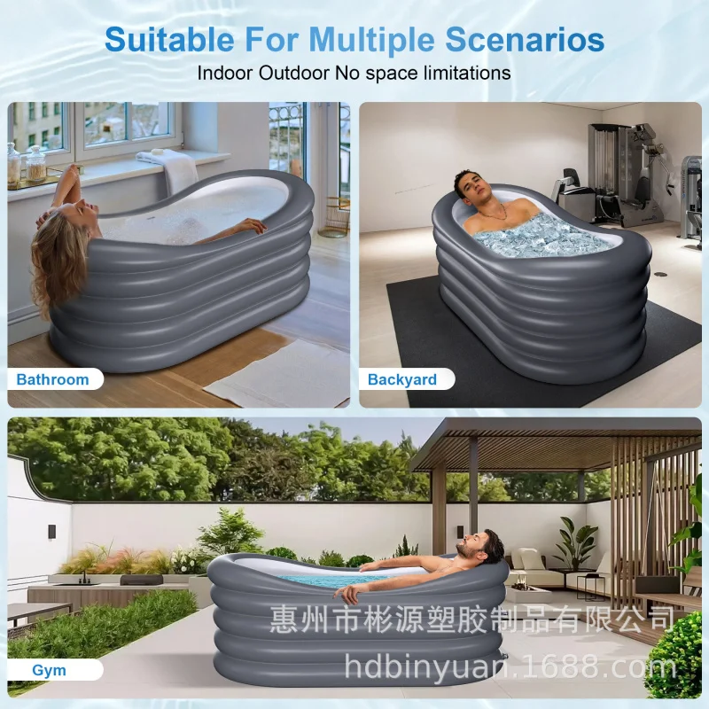 حوض استحمام حصري قابل للنفخ وقابل للطي عبر الحدود، حوض تدليك قابل للمقعد للبالغين #5