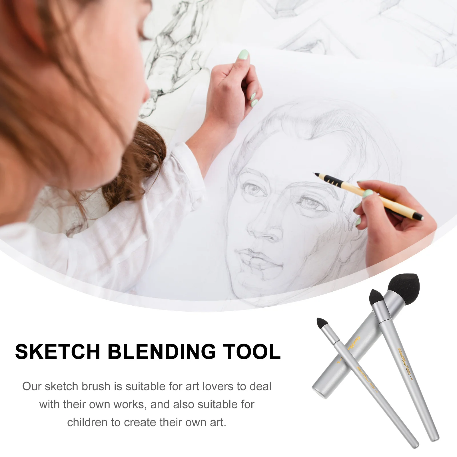 

3Pcs Sketch Correction Wipe Sponge Pen Soft Blending Smudge Erase Tool Artist Sketch Supplies Artist Drawing Tools