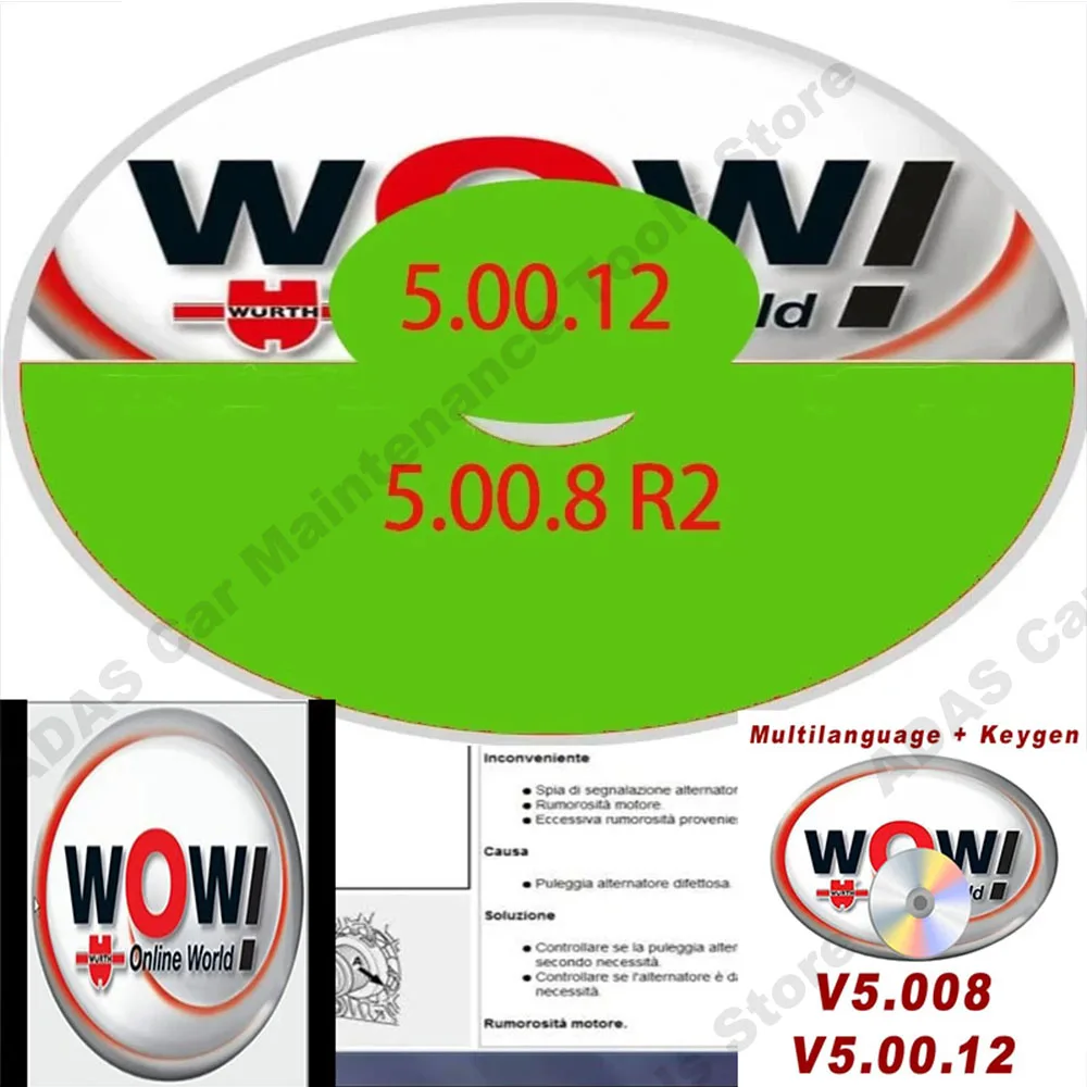 

Newest obd2 scanner Car Tool W-ur-th WOW V5.00.12 WOW 5.00.8 R2 Software Multi-languages with Keygen For Tcs Multi-diag Software
