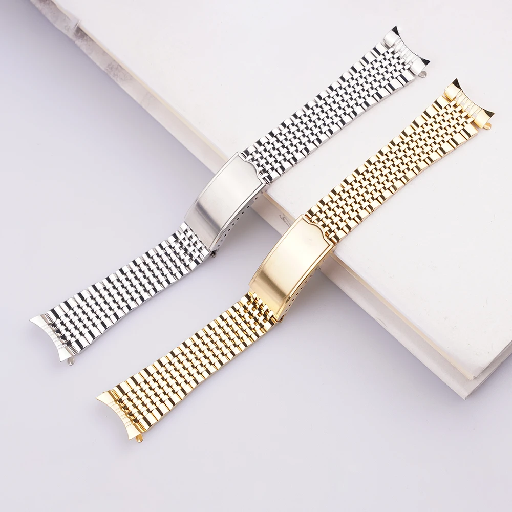 Pulseira Retrô de Aço 316 para Omega Geneve Vintage 18mm 19mm 20mm, Curva Oca com Pinos Removíveis CARLYWET