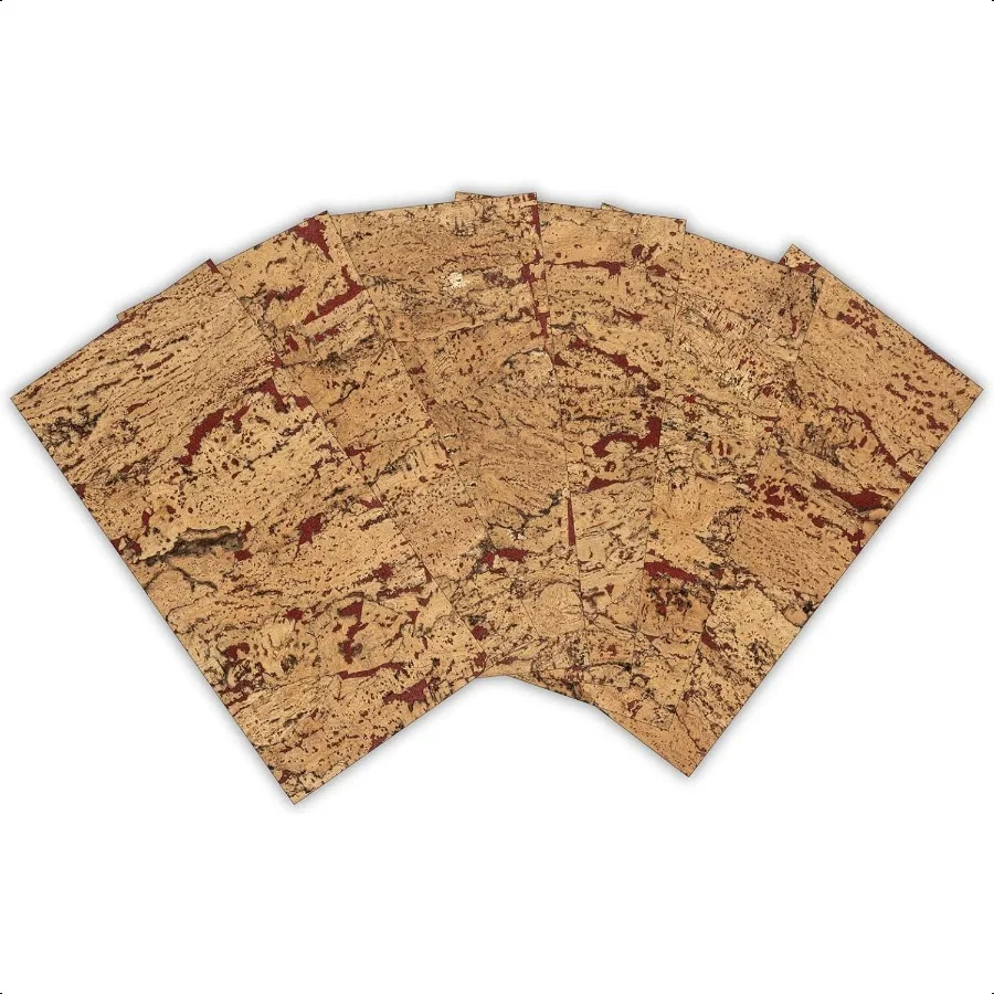 تقشر وعصا الفلين باكسبلاش 6 ورقات بلاط الحائط الخشبي الفلين عصا على بلاط مترو الانفاق الفلين للمطبخ باكسبلاش #1