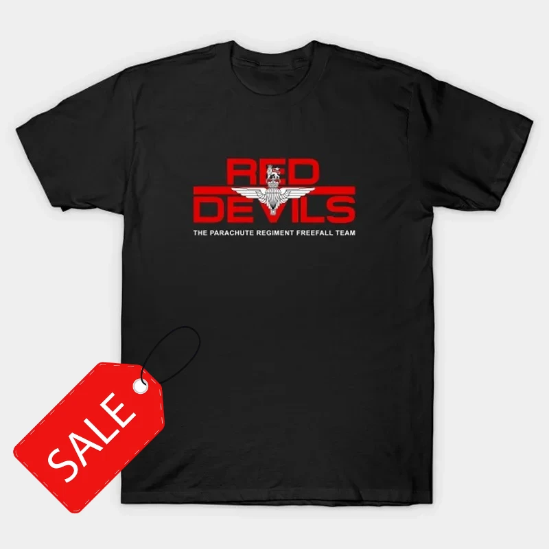 British Military Airborne Red Devils Parachute Team T-Shirt 100% Cotton O-Neck Short Sleeve Casual Mens T-shirt Size S-3XL