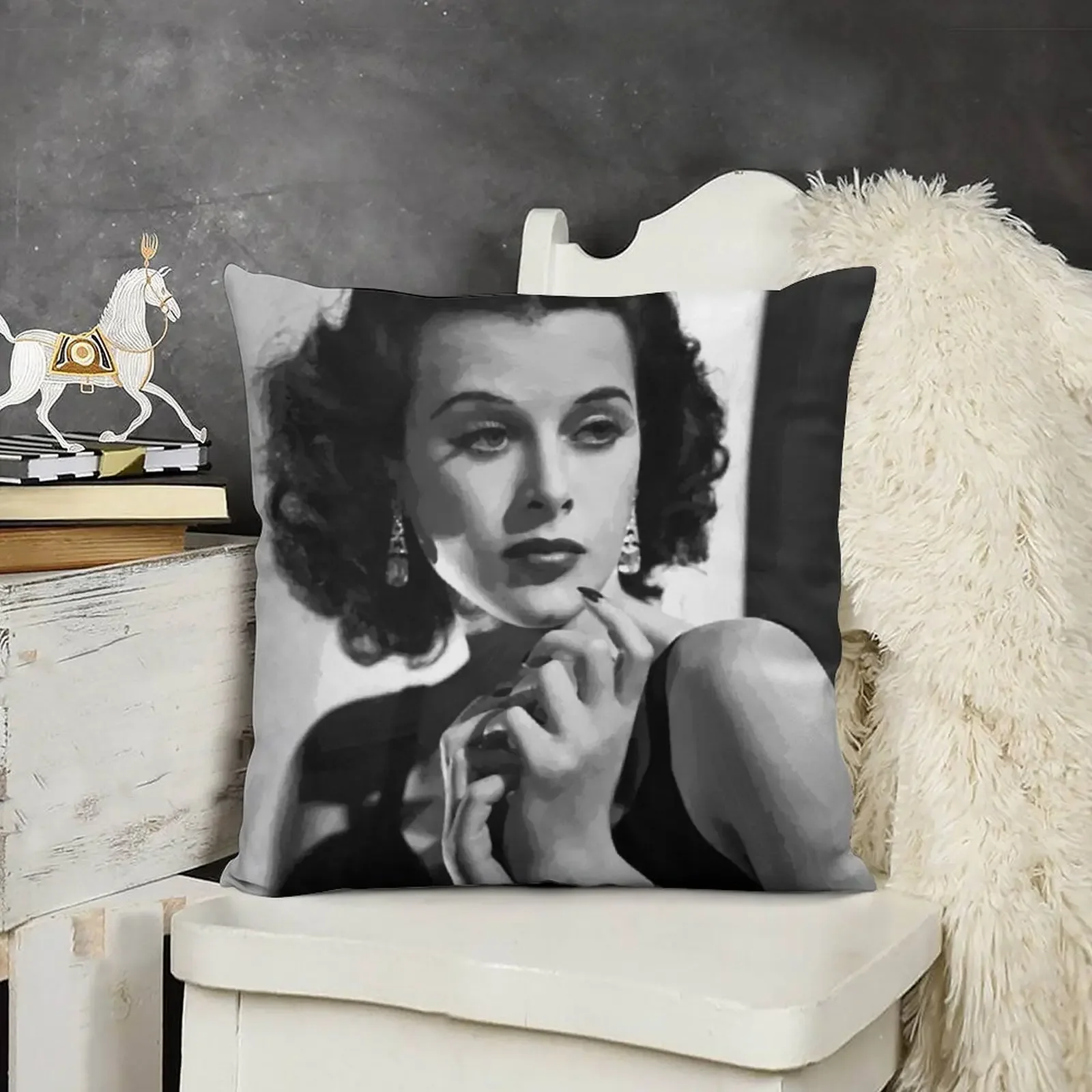 

Vintage Hedy Lamarr Oil Painting Throw Pillow Pillowcase Cushion sleeping pillows pillow