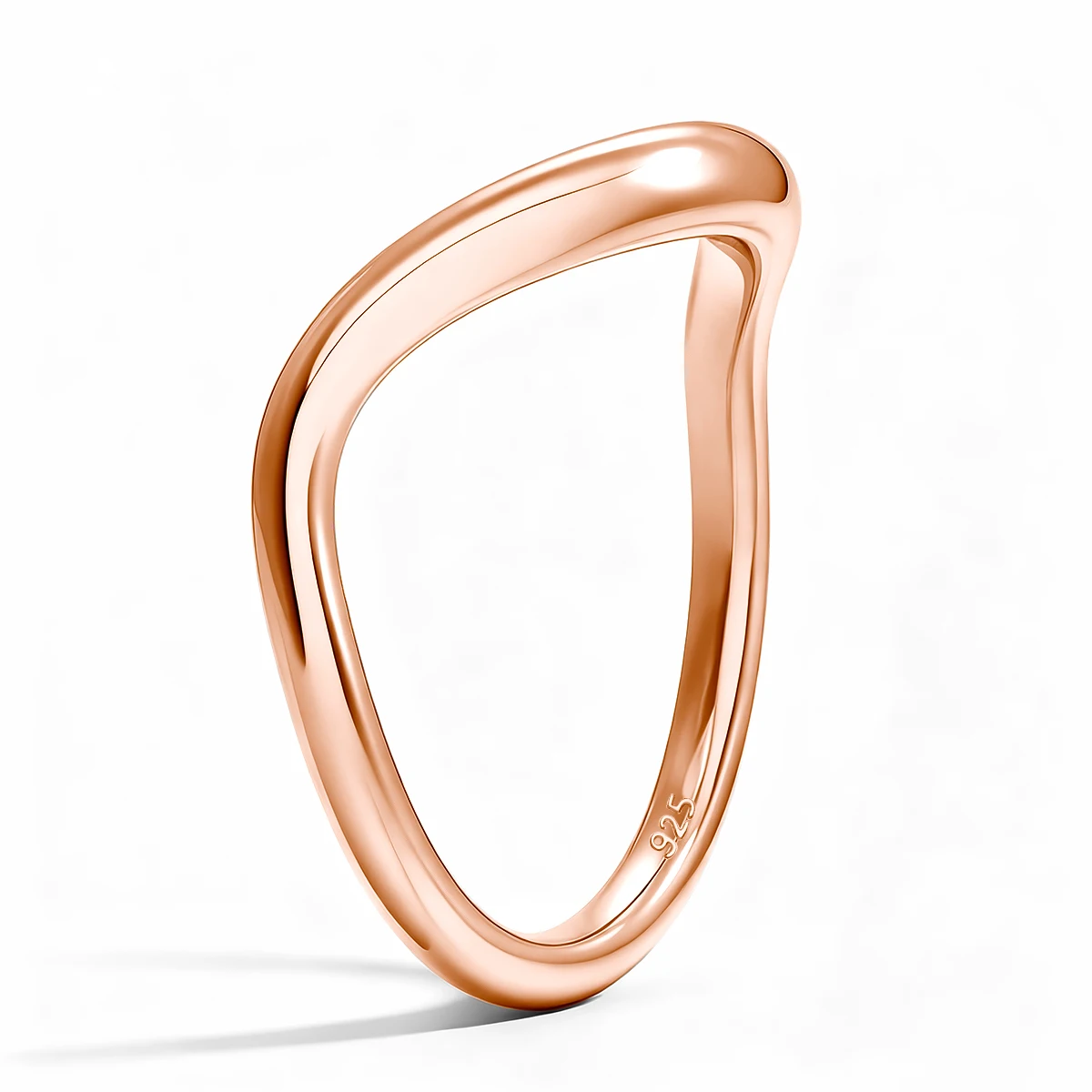925 Sterling Silber Minimalismus Wellenringe für Frauen Verlobung Hochzeit Party Stapelbarer Ring 18K Goldfarbe Edler Schmuck – Detail 7