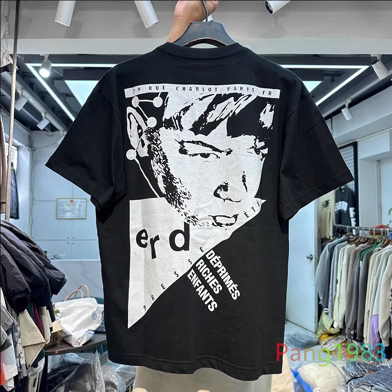 

2024ss Pocket Embroidery ERD T-shirt Men Women Back Printing Top Tees Heavy Fabric T Shirt