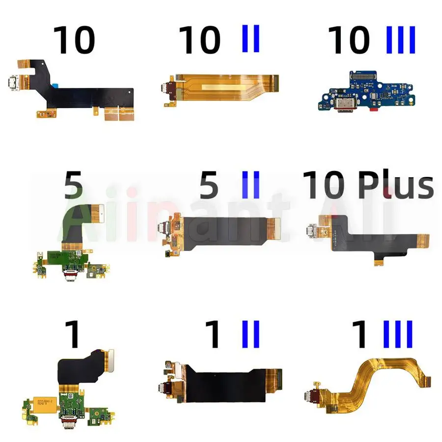 Złącze ładowania USB AiinAnt Port ładowarki Elastyczny kabel do Sony Xperia 1 5 10 I II III 2 3 Plus Compact Premium