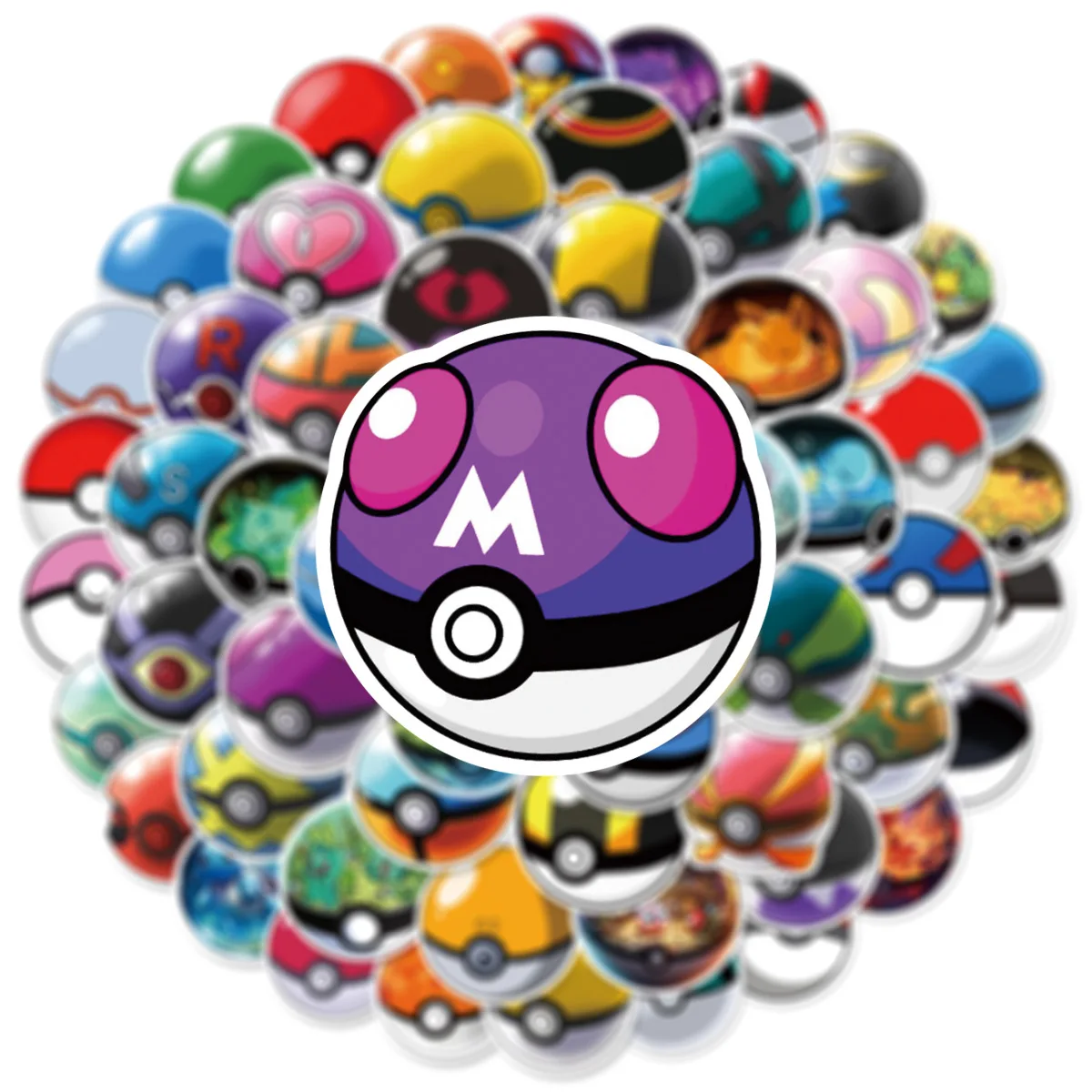 60PCS 만화 포켓몬 공 낙서 스티커 전화 태블릿 책상, 파티 장식 방수 어린이 고정 스티커