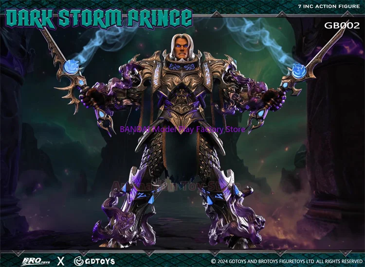 GDTOYS X BROTOYS GB002 1/12 Scale Dark Storm Prince Sir Anduin Lothar Leader Blackened Edition Full Set 7in Action Figure Model