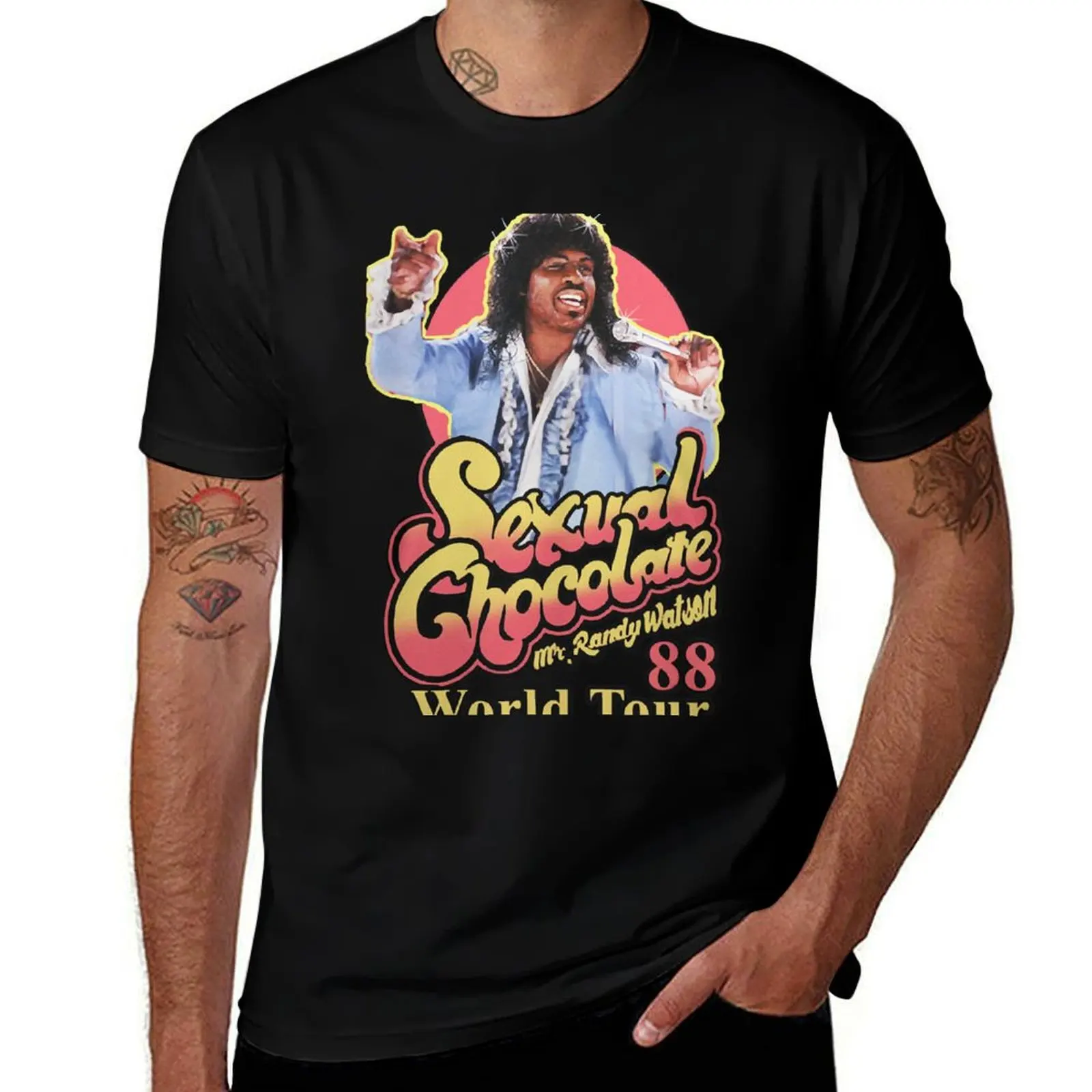 RANDY WATSON - SEXUAL CHOCOLATE WORLD TOUR 88 funny gift T-Shirt boys animal print hippie clothes shirts graphic tee men