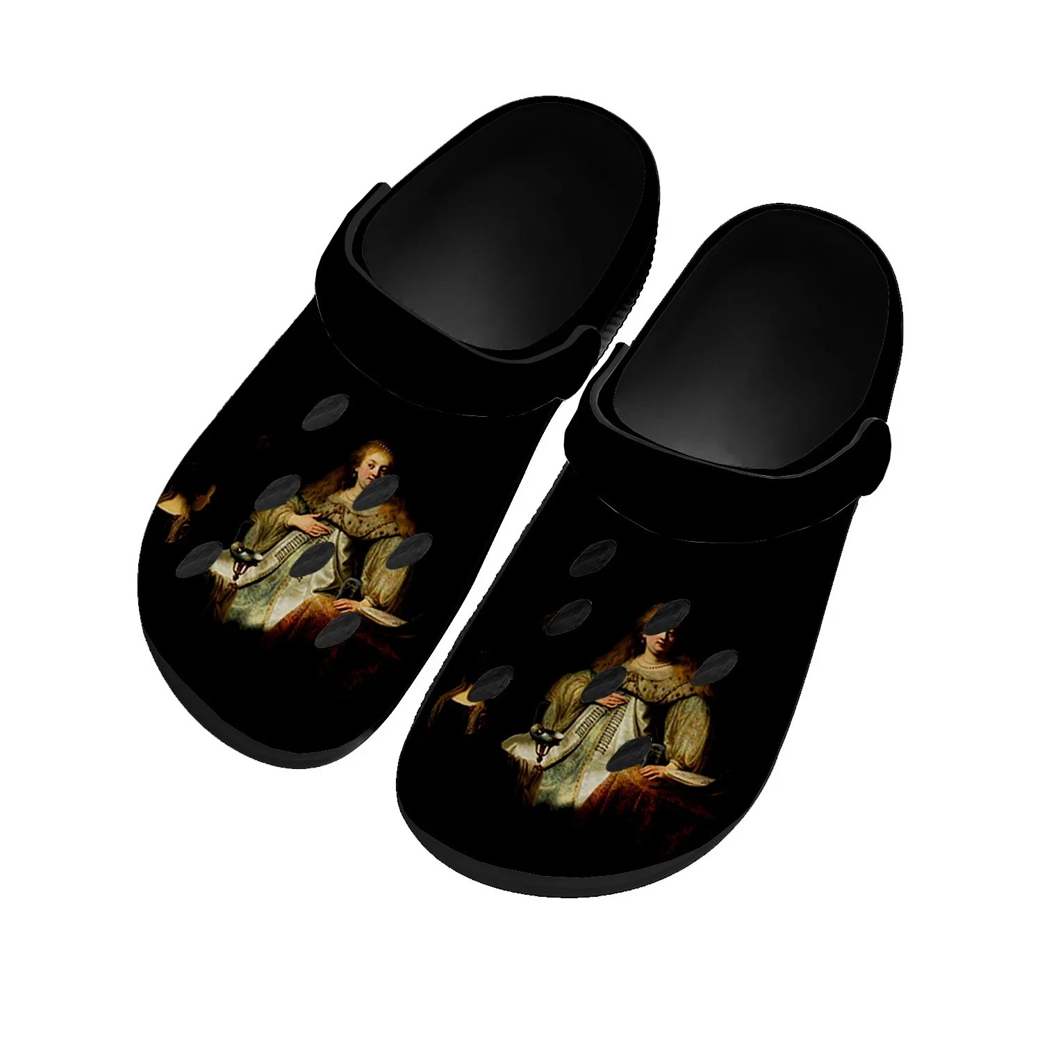 

Moon and Hunting Goddess Home Clogs Custom Water Shoes Mens Womens Teenager Sandals Garden Clog Beach Hole Slippers Black