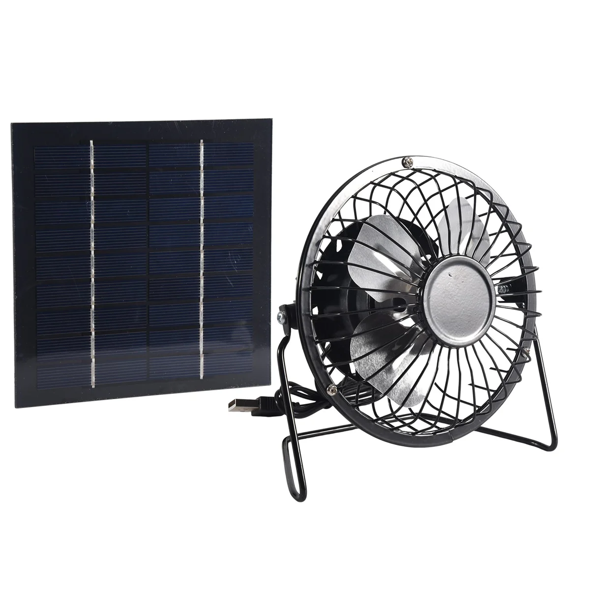 Miniventilador portátil alimentado por Panel Solar, 5W, 4 pulgadas, para invernadero, oficina y exterior