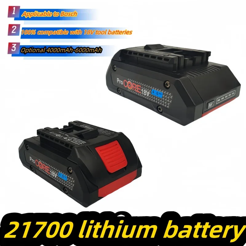 

ProCORE battery replacement, suitable for Bosch 18V 4.0Ah 6.0Ah BAT609 BAT618 GBA18V80 21700 high-power 5C power lithium battery