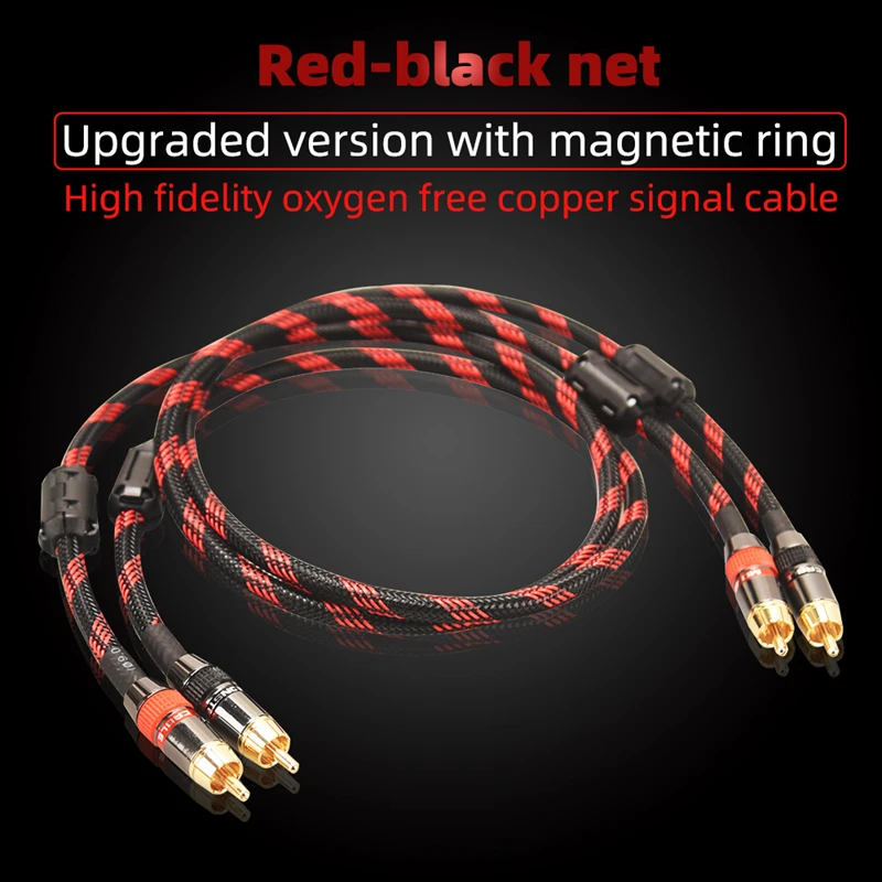 Hi-Fi  RCA High Quality 4N OFC HIFI 2RCA-2RCA  to Male Audio Cable Main Core Independent Shielding One Pair