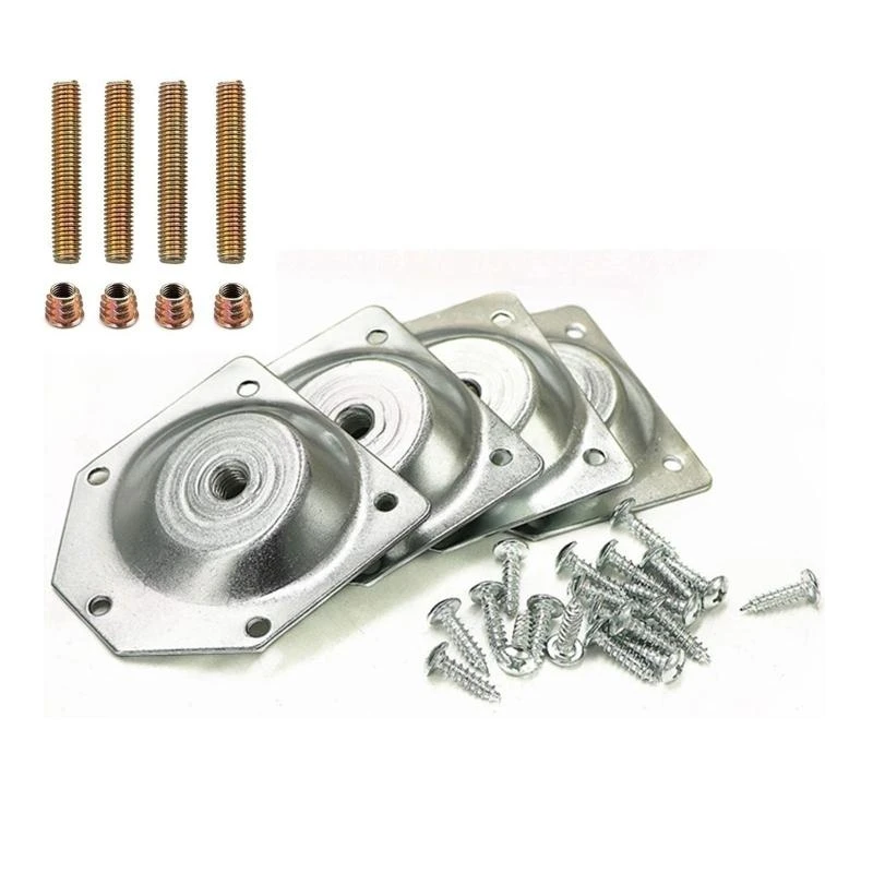 

652F Slope Table Feet Fixing Plate 4 Angled Sofa Legs Mounting Bracket Set With Screws Furniture Hardware Corner Brackets