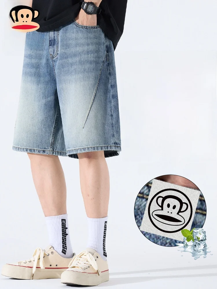 

PaulFrank свободные прямые джинсы ort, мужские летние тонкие дышащие брюки пять четвертей, удобные хлопковые джинсовые брюки