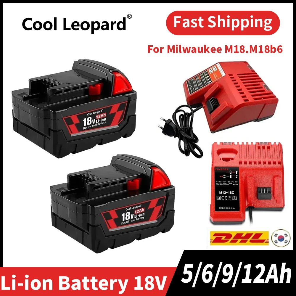 

18V 12.0Ah Replacement for Milwaukee M18 XC Lithium Battery 48-11-1860 48-11-1850 48-11-1840 48-11-1820 Rechargeable Batteries