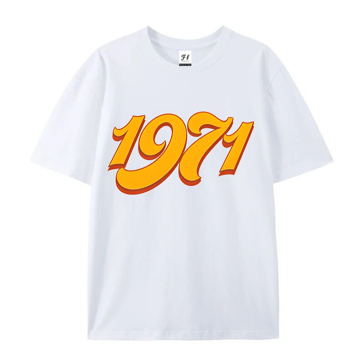 Men Short Sleeve T Shirt 1971 Vintage Graphic Tees Retro Number Art Print Casual O Neck Summer Tops for Guys Daily Street Wear