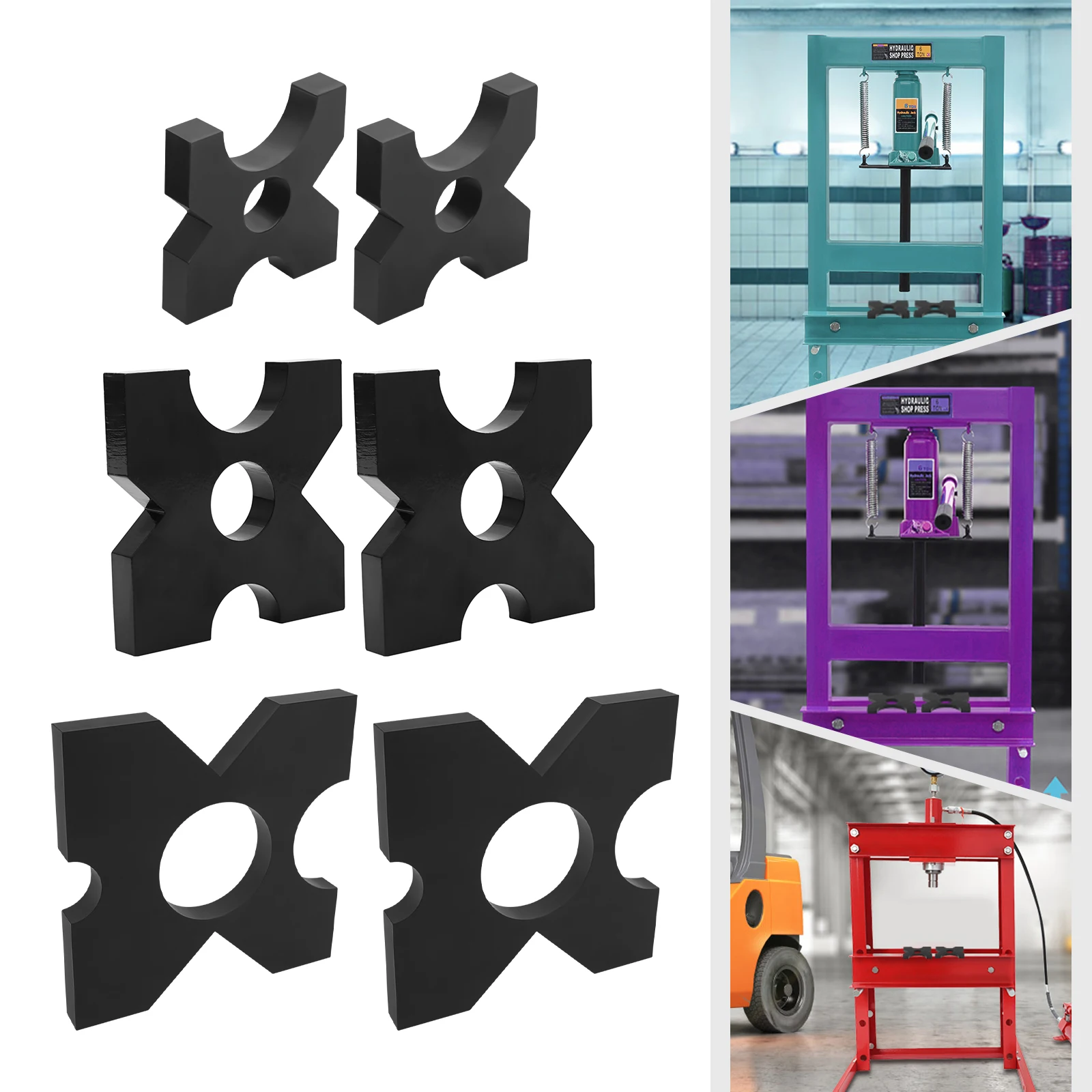 

2 Items Black Iron Press Plate,H Frame 12.7*12.7*2.5cm/24.8x24.8x2.5cm/18x18x2.5cm Hydraulic Shop Press Plate for Workshops