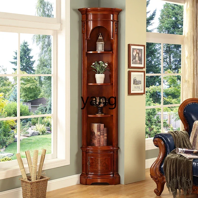 XYY Corner Cabinet Solid Wood Triangle Wine Cabinet Living Room Shelf European Corner Cabinet