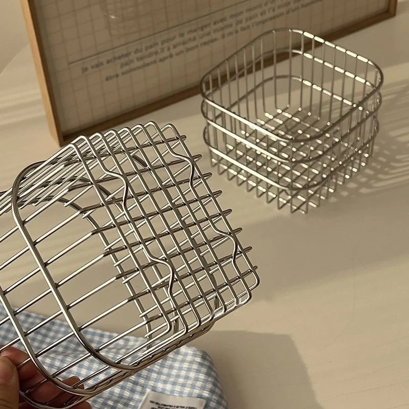 سلة تخزين أدوات التجميل المصنوعة من الفولاذ المقاوم للصدأ، فرش مكياج متعددة الأغراض، أدوات العناية بالبشرة، منظم العطور، صندوق فرز مستحضرات التجميل